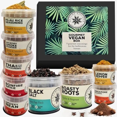 Image of Nature Kitchen Vegan Gourmet Seasoning Mix Gift Set. 9x Gluten Free Herbs and Spices for Cooking Pizza, Bean, Burgers, Humous, Tofu, Stir Fry Recipes More