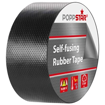 Image of POPPSTAR 1x Self fusing Universal Insulating Tape, Sealing LxWxH 5m x 38mm 0.76mm, Black