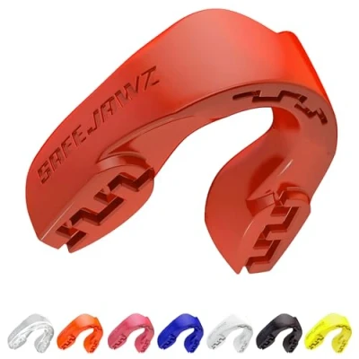 Image of SAFEJAWZ Mouthguard Slim Fit, Adults and Junior Gum Shield with Case for Boxing, MMA, Rugby, Martial Arts, Judo, Karate, Hockey All Contact Sports (Junior (