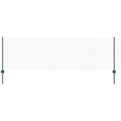 Image of vidaXL Euro Fence with 11 U Posts Green 0,8x25 m Steel