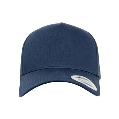 Image of Flexfit 5PANEL Curved Classic Snapback Cap, Size: One Size, Navy