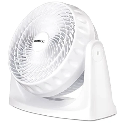 Image of nuovva Silent Cooling Desk Fan Powerful Oscillating Table White Electric Turbo Standing or Wall Mount Design 3 Speed Level