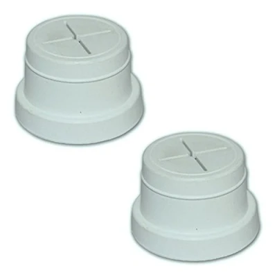 Image of 2 x White Self Adhesive and Screw on Push In Towel Holders Single