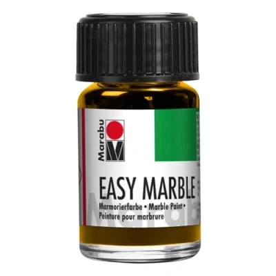 Image of Marabu Easy Marble Jar with Dropper Cap, Paint, Medium Yellow, 15ml