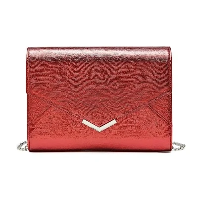 Image of Miss Lulu Women&#039;s Evening Clutch Bag, Shining Elegant Handbag for Weddings Party Date, Cool Lizard pattern Design Shoulder Crossbody Medium Size (Burgundy)