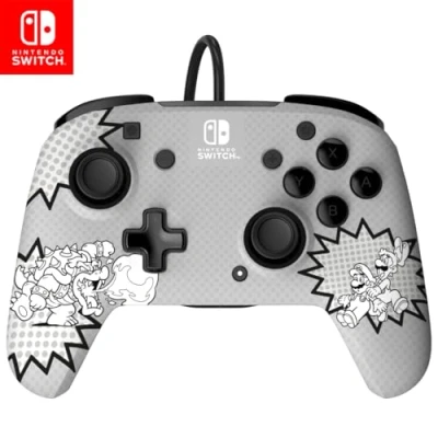 Image of PDP Switch Rematch Wired controller COMIC STRIP BROS Officially Licensed by Nintendo Customizable buttons, sticks, triggers, and paddles Ergonomic Controllers