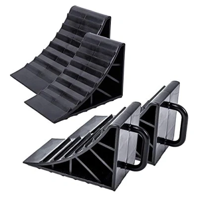 Image of MSA 4 x wheel chocks with handle Brake wedges Caravan Trailer