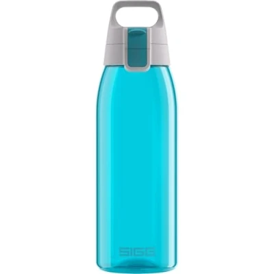Image of Sigg Tritan Water Bottle Total Color ONE Aqua Suitable For Carbonated Beverages Dishwasher Safe Leakproof Featherweight BPA Free 1L