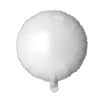 Image of White Round Foil Balloon, 45cm (2 pack)