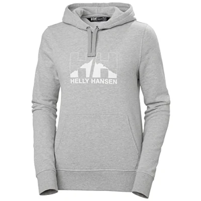 Image of Helly Hansen Womens Nord Graphic Pullover Hoodie, XS, Grey Melange