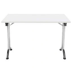 Image of Allegro Folding Table 1200x700 Chrome Frame White top Ref OUFT1270CRWH