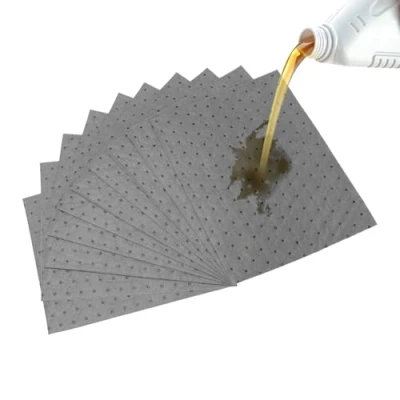 Image of Oil Absorbent Pads, 50 x 40cm Spill Control Sheets, Rapid Absorption for and Water Based Liquids, Weight Dimpled Pad Garage Accessorie Home Basement Restaurant Kitchen (10)