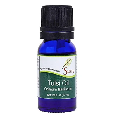 Image of SVATV TULSI/Holy Basil Essential Oil Therapeutic Grade Aromatherapy Oils Fragrance for Diffuser Yoga Massage &amp; DIY Personal Care 10 ml
