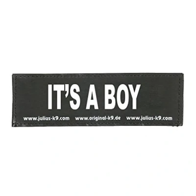 Image of Interchangeable Patches, 1 pair, IT&#039;S A BOY, Size: Small, Black