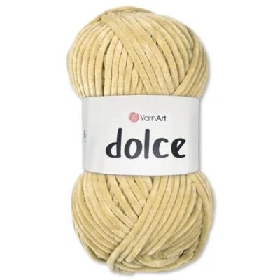 Image of Frida&#039;s Wollhaus YarnArt 100 g Dolce Chenille Wool Yarn Knitting Crochet Amigurumi 64 Colours (747 Sand)