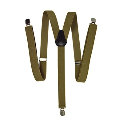 Image of Olata Y Shaped Unisex Adjustable Skinny Clip on Braces/Suspenders with Metal Clips 2.5cm. Cream