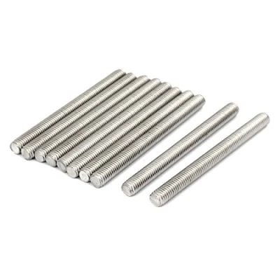 Image of Sourcingmap M8 x 90mm 304 Stainless Steel Fully Threaded Rods Fasteners Silver Tone 10 Pcs