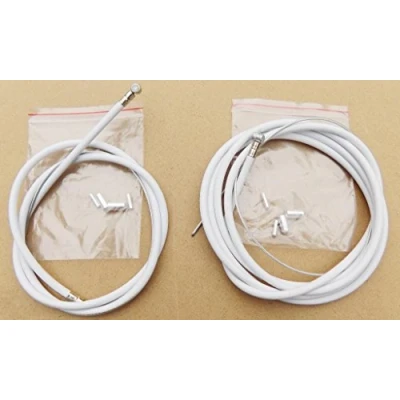 Image of FRONT + REAR BMX/MTB BIKE CYCLE BRAKE OUTER CABLES, INNER NOW IN 9 COLOURS ! (WHITE)