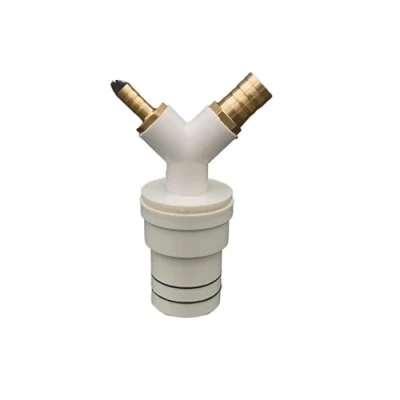 Image of Washing machine dryer drainage tee adapter four way pipe fitting with anti odor check valve(A)
