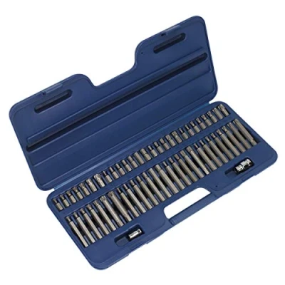 Image of Sealey Premier Security TRX Star*/Hex/Ribe/Spline Bit Set 56pc 3/8&quot; &amp; 1/2&quot;Sq Drive