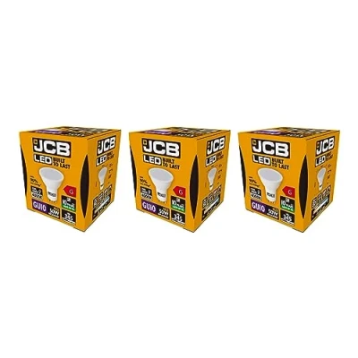 Image of 3 X JCB 5w = 50w LED GU10 100deg 4000k Cool White 370lm [Energy Class A+]