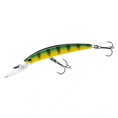 Image of Yo Zuri Crystal Minnow Deep Diver Walleye (F) 110mm 4 3/8&quot; Green Perch Floating Lure