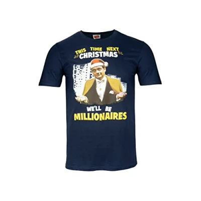 Image of Only Fools and Horses Official This Time Next Christmas T Shirt (Del Boy) (as8, Alpha, xx_l, Regular, XXL) Navy