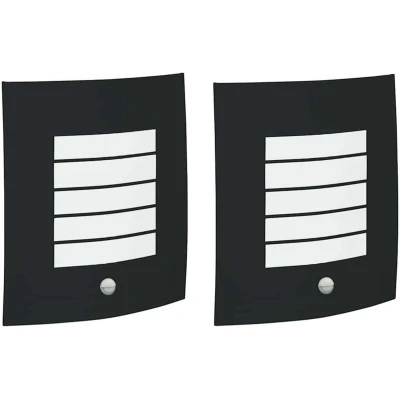 Image of vidaXL Outdoor Wall Lights with Sensor 2 pcs Black Stainless Steel IP44