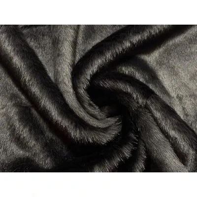 Image of Super Luxury Faux Fur Fabric Material SOFT PLUSH NOIRE 1MTR