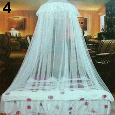 Image of Mosquito Net, Elegant Lace Insect Bed Canopy Netting Curtain Round Dome Net Bedding Light Blue 60cm by 260cm 850cm