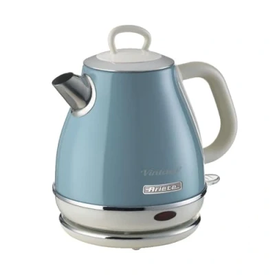 Image of Ariete Vintage 2868/B Retro Style Cordless Jug Kettle, 1 Litre Capacity, 360 Rotating Base, Design, Blue