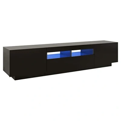 Image of vidaXL TV Cabinet with LED Lights Black 180x35x40 cm