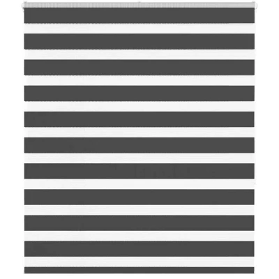 Image of vidaXL Zebra Blind Black 105x150 cm Fabric Width 100.9 Polyester