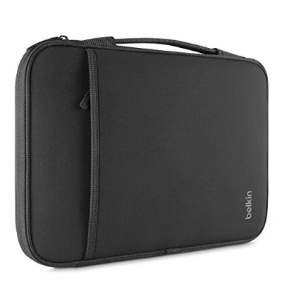 Image of Belkin Slim Protective Sleeve with Carry Handle and Zipped Storage for Chromebooks, Netbooks Laptops Upto 11 inch Black