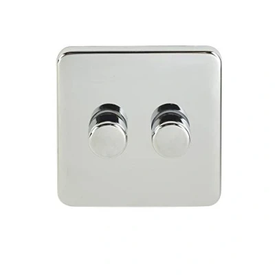 Image of Schneider Electric Lisse Screwless Deco GGBL6022LMPCS LED universal dimmer 2 gang, way 100W display pack