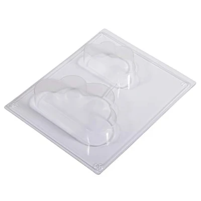Image of Rayher 36104000 Cloud Shaped Casting Mould for Concrete Crafts, Plaster of Paris and Soap, Two Clear Plastic Shapes Moulding, Large Small in The Sizes 15x9x3cm 10x6x3cm