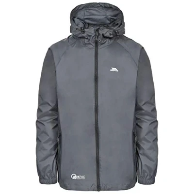 Image of Trespass Unisex Qikpac Packaway Jacket, Flint, XXL UK