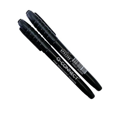 Image of Q Connect Permanent Marker Bullet Tip Fine Black Pk 10 KF02300