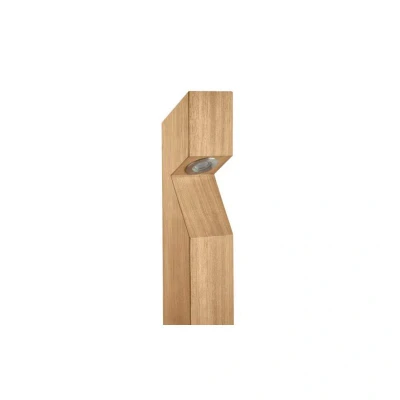 Image of LED Bollard Low Voltage Chamfered Top Base Entry Iroko Wood 3000K Collingwood