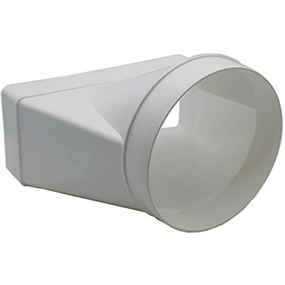Image of Kair Ducting Adaptor 220mm x 90mm to 150mm 6 inch Rectangular Round Straight Channel Connector for Converting Different Size Duct Systems