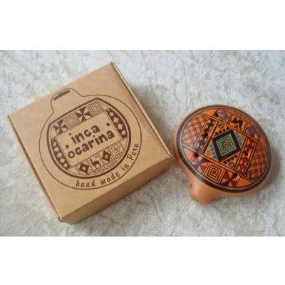 Image of Inca Flute Ocarina, Traditional from Peru, Fairtrade Orange