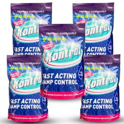 Image of 5 x Kontrol Damp Krystals 2.5Kilo Refill Bag No Scent Moisture Trap (Lavender)