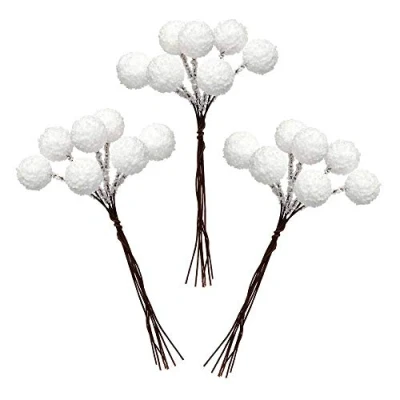 Image of Baker Ross AR946 Artificial Snow Berries — Creative Christmas Art and Craft Supplies for Kids&#039; Projects Decoration (Pack of 70), Assorted