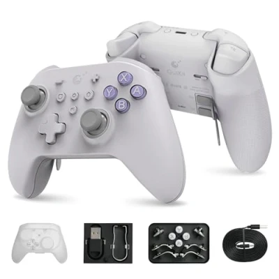 Image of GuliKit KK3 MAX Bluetooth controller, Maglev Vibration Motor with RGB light, Reverb Joysticks and Triggers, 1000Hz Frequency Response, 4 Back Buttons for PC/Switch/Steam/Android/iOS/MacOS