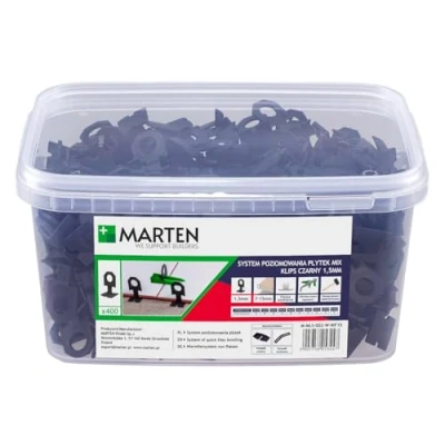Image of Marten Klin Tile Leveling System Clips Thickness 7 15mm Grout Width 1mm 1.5mm 2mm 3mm Pliers (1,5MM, 400 Clips)