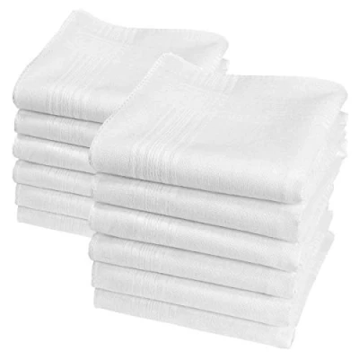 Image of &quot;Betty&quot; White handkerchiefs 11&quot; Square 12 Units