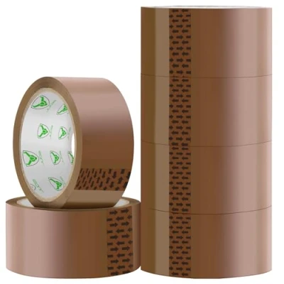 Image of iSOUL Parcel Tape, 6 Rolls Packing Tape Low Noise Strong Heavy Duty Brown 48mm x 66m for Boxes Packaging Moving Brown, House