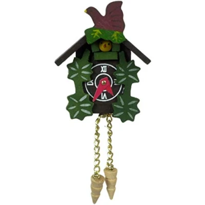 Image of Melody Jane Dolls House Painted Wooden Cuckoo Clock Miniature Accessory 1:12