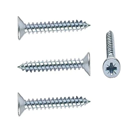 Image of Merriway BH04877 (50 Pcs) Pozi Twinthread CSK Screw, BZP 8 x 1 (4.0 25) Pack of 50 Pieces