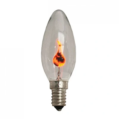 Image of Eveready 10 x NEON Flicker Flame Candle Bulbs Small Edison Screw Cap E14 3 WATT 240 Volt, W